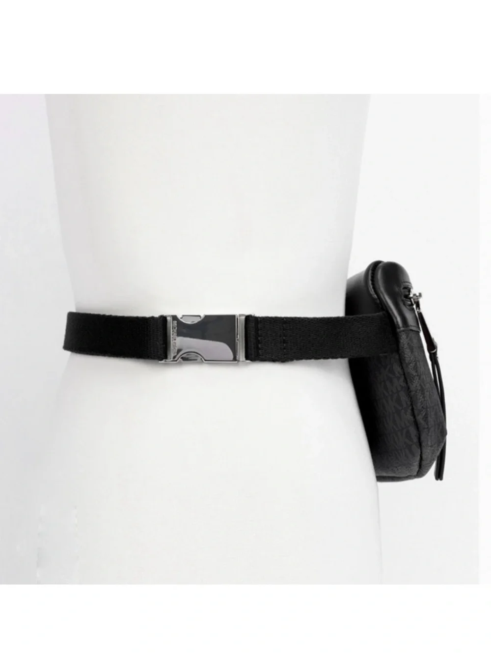 Michael Kors Fanny Belt Bag Black and Sliver NEW